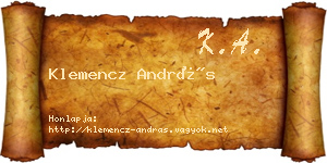 Klemencz András névjegykártya